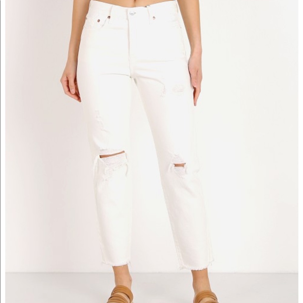 White Levi Wedgie Jeans